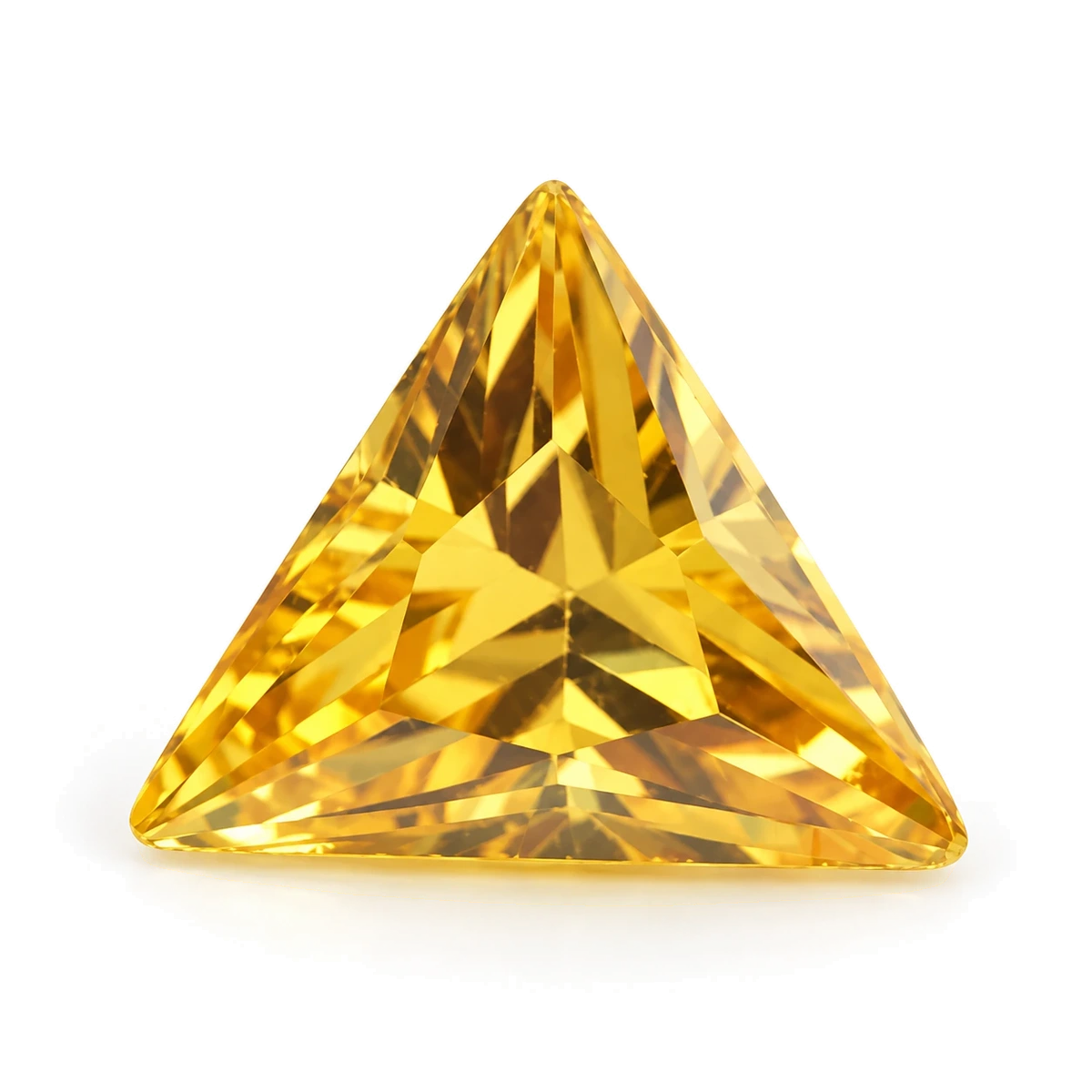 Golden yellow Triangle Cubic Zirconia — AI-generated product image
