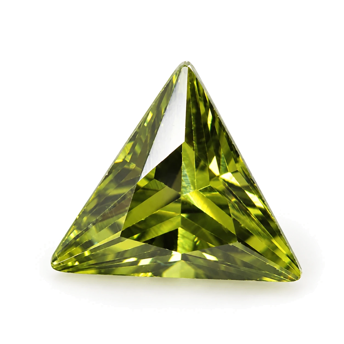 Olive green Triangle Cubic Zirconia — AI-generated product image