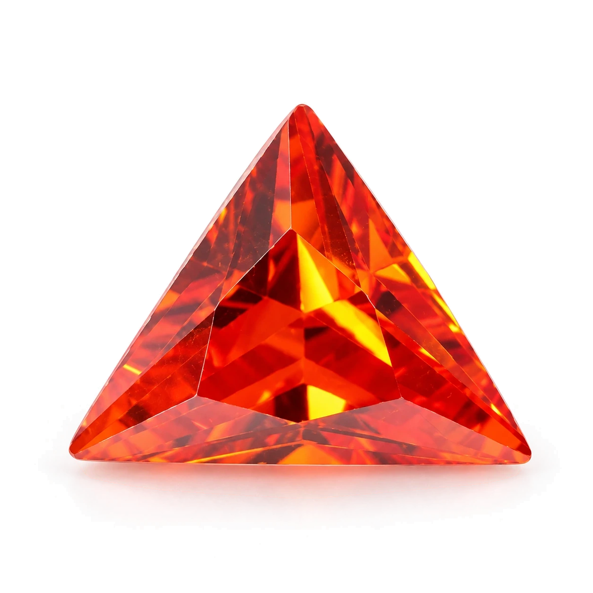 Orange red Triangle Cubic Zirconia — AI-generated product image